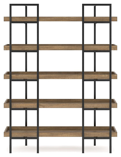 Montia - Marrón claro - Escritorio de oficina en casa, silla de escritorio, estantería