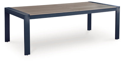 East Beach - Rectangular Dining Table With Umbrella Option - Blue