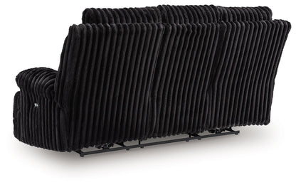 Rhine Falls - Reclining Power Sofa With Drop Down Table - Onyx