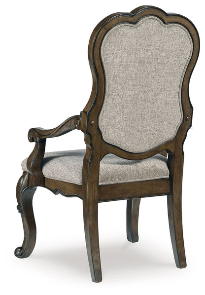 Maylee - Dining Upholstered Arm Chair (Set of 2) - Dark Brown