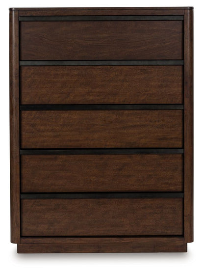Dilenno - Dark Brown - Five Drawer Chest