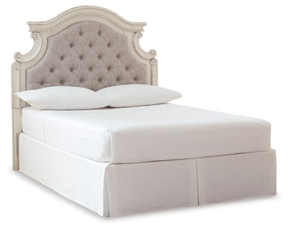 Realyn - Blanco desconchado - Cabecero con panel superior completo