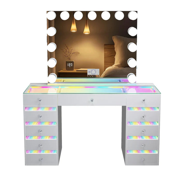 Fenair Vanity Desk with RGB light including Vanity Mirror