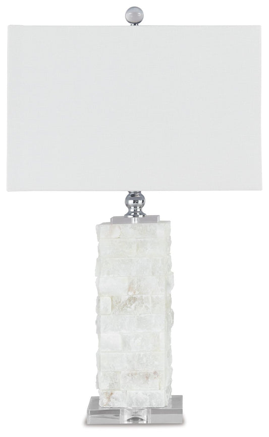 Malise - Blanco - Lámpara de mesa de alabastro