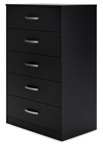 Finch - Negro - Cómoda de cinco cajones - 46" de altura