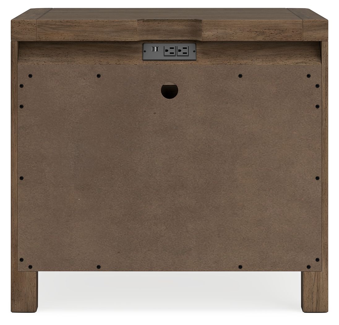 Cabalynn - Marrón claro - Mesita de noche con dos cajones