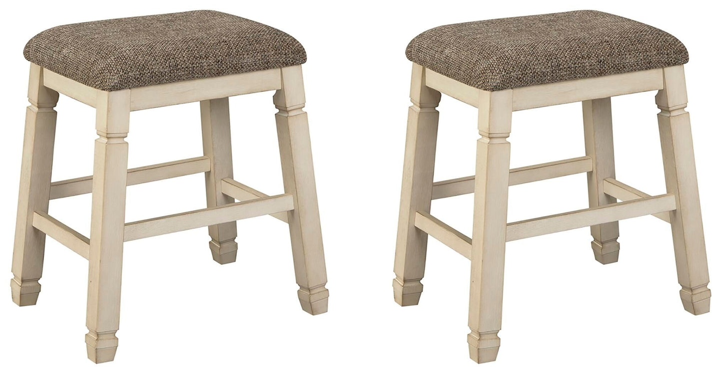 Bolanburg - Beige - Taburete tapizado (Juego de 2)