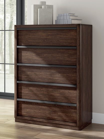 Dilenno - Dark Brown - Five Drawer Chest
