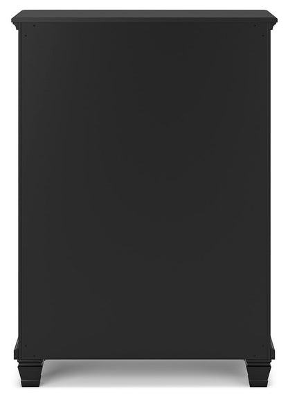 Lanolee - Negro - Cómoda de cinco cajones