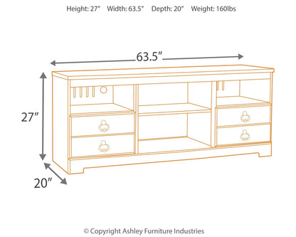 Willowton - Mueble para TV con opción de chimenea