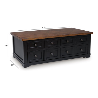 Wildenauer - Lift Top Cocktail Table - Brown / Black