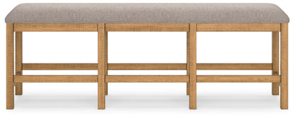 Havonplane - XL Counter Height Upholstered Dining Bench - Brown