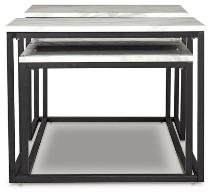 Donnesta - Gris / Negro - Juego de mesa auxiliar (juego de 3)