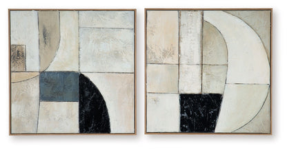 Bexlen - Tan / Taupe / Black - Wall Art Set (Set of 2)