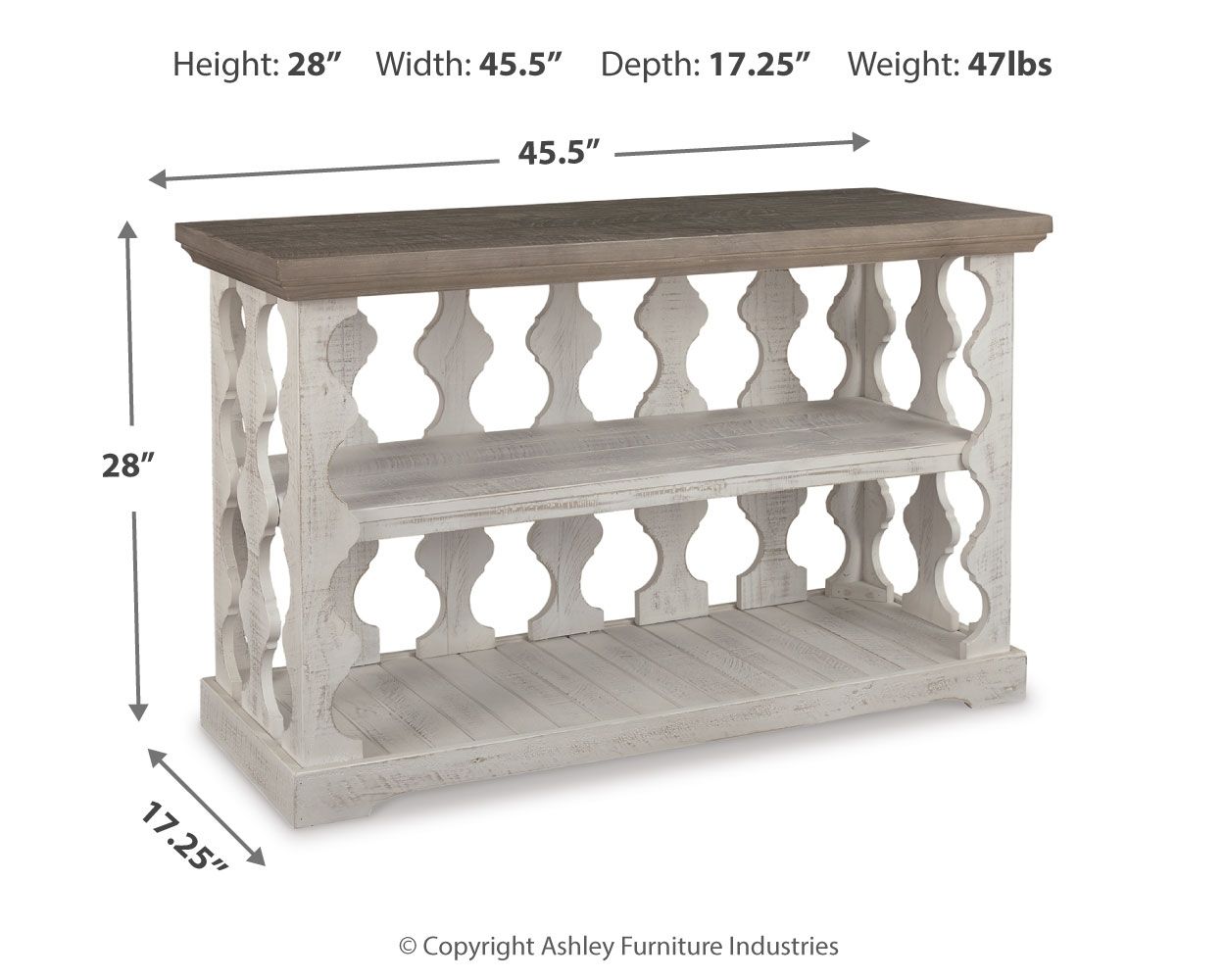 Havalance - Gris / Blanco - Mesa consola para sofá