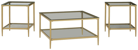 Zerika - Gold Finish - Occasional Table Set (Set of 3)