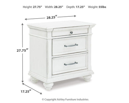 Kanwyn - Three Drawer Night Stand - Whitewash