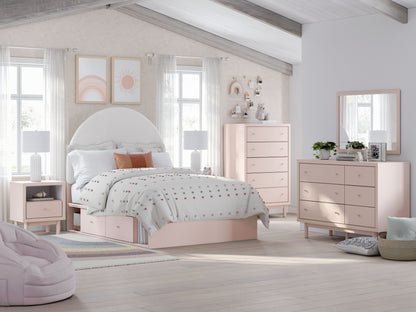 Wistenpine - Upholstered Panel Bed With Storage