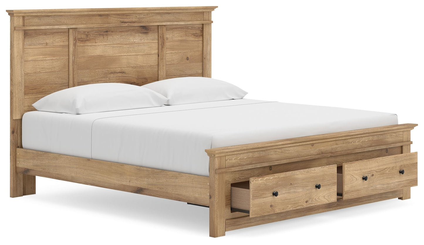 Makidern - Panel Storage Bed With Storage Footboard