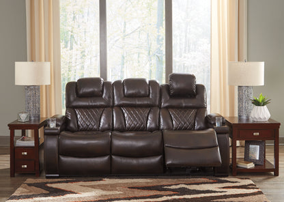 Warnerton - Brown Dark - PWR REC Sofa with ADJ Headrest