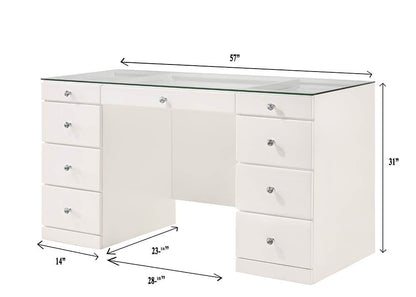 Avery - Vanity Set (With LED Luxo Mirror) - White