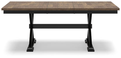Wildenauer - Marrón / Negro - Mesa extensible de comedor rectangular