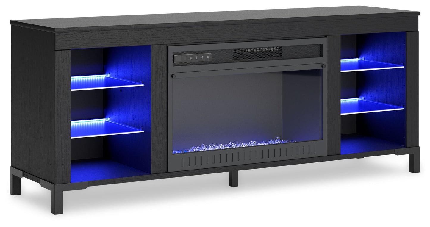 Cayberry - Negro - Mueble TV Con Chimenea