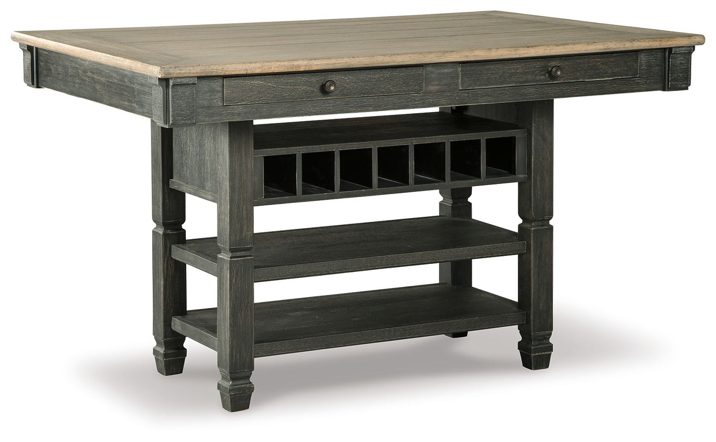 Tyler - Negro / Gris - Mesa de comedor rectangular para mostrador