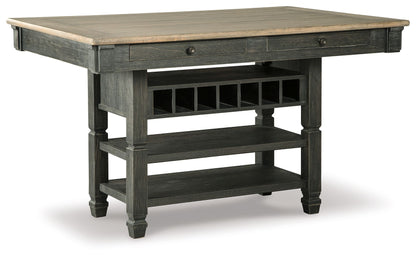 Tyler - Negro / Gris - Mesa de comedor rectangular para mostrador