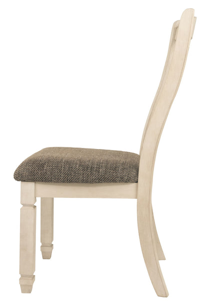 Bolanburg - Marrón / Beige - Silla auxiliar de comedor Uph (juego de 2) - Respaldo inclinado