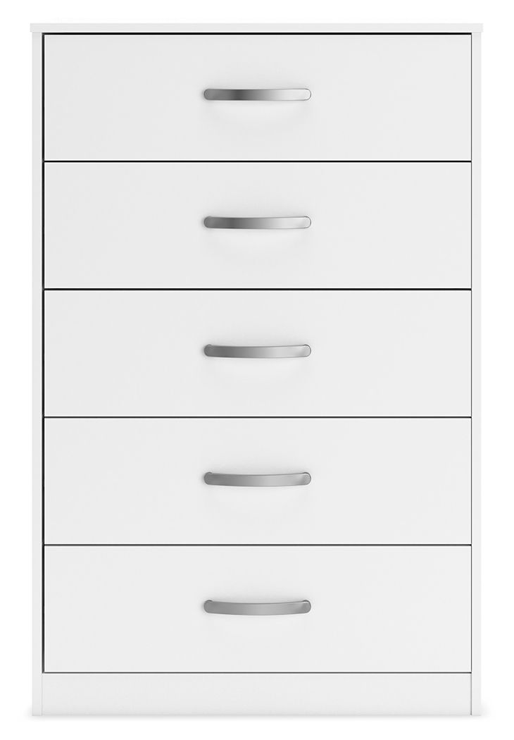 Flannia - Five Drawer Chest - 46" Height - White