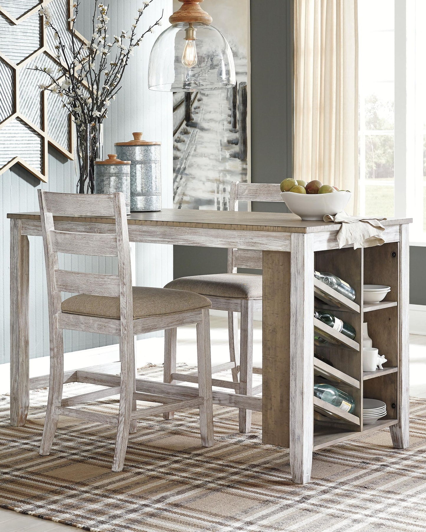Skempton - Blanco - Mesa alta rectangular con almacenaje