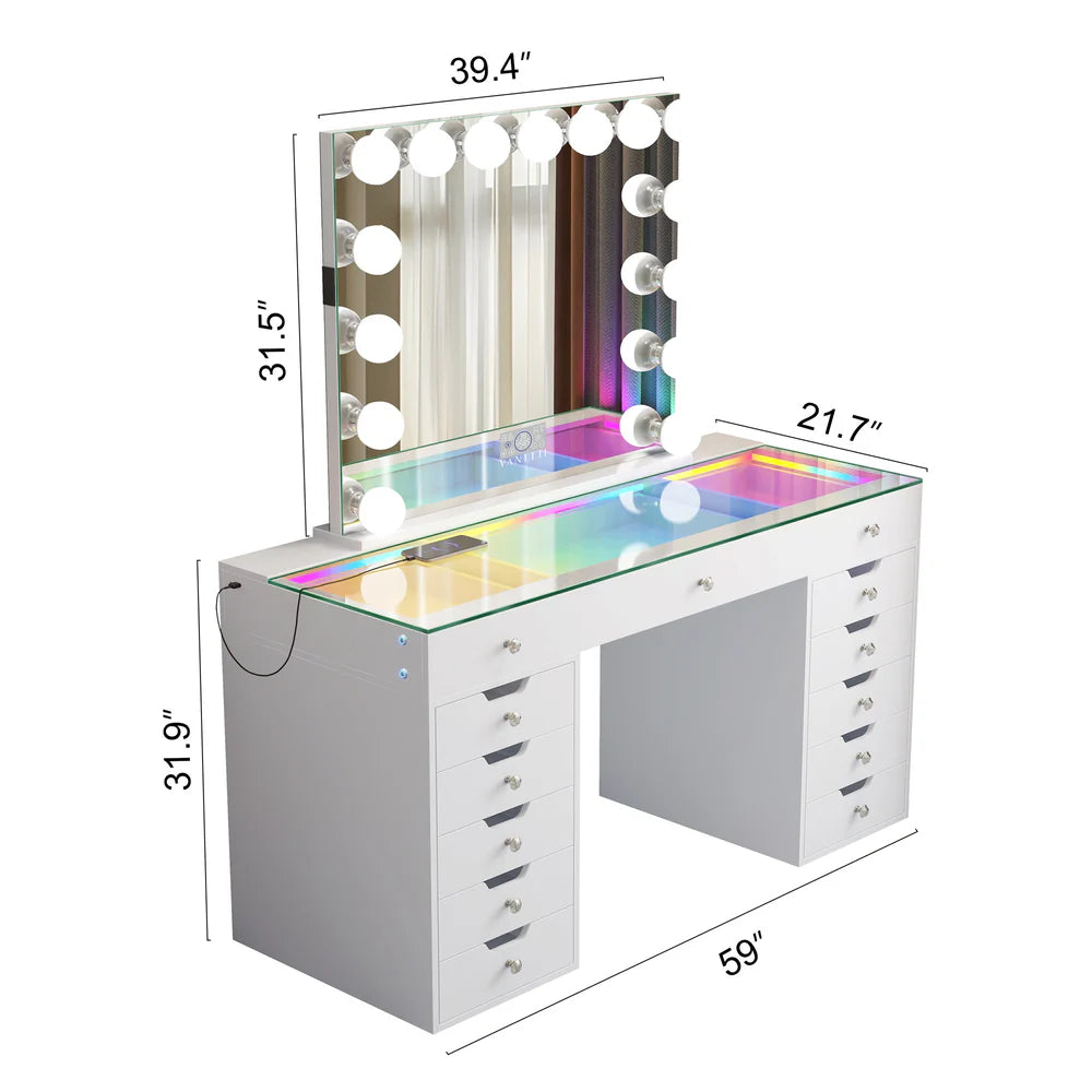 VANITII Eva-RGB Vanity Desk Set