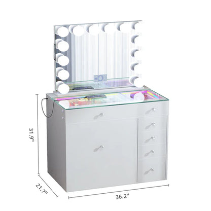 New Release !  Mini Diana Vanity Desk and Marilyn Mirror with Soft Hidden Stool
