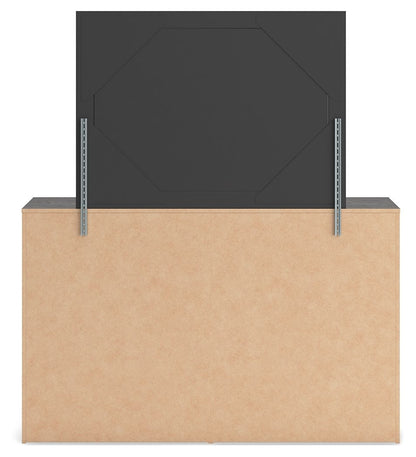 Hollivern - 4 Pc. - Twin Panel Storage Bed, Dresser, Mirror And Chest - Dark Gray