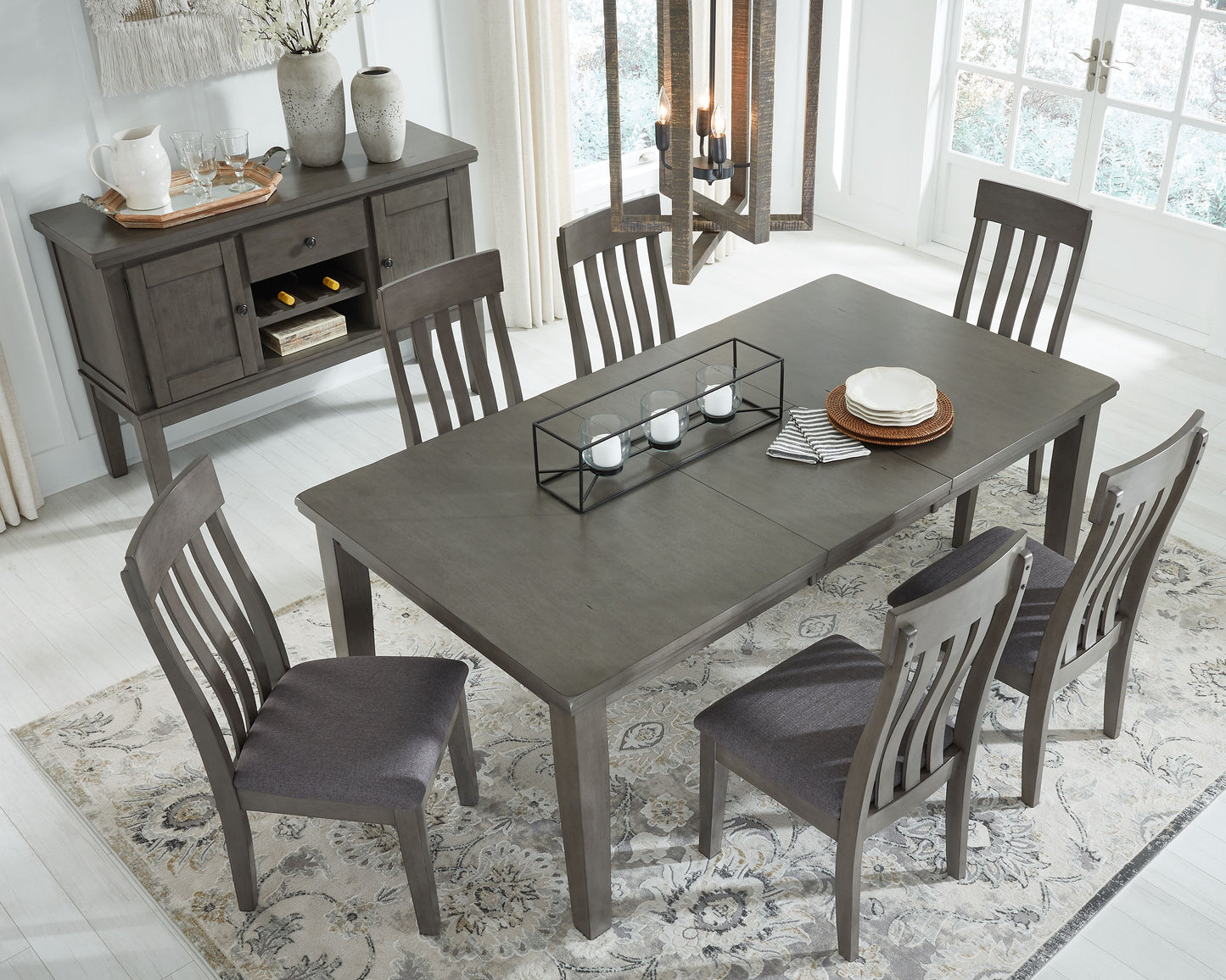 Hallanden - Rectangular Dining Room Butterfly Extension Table - Gray