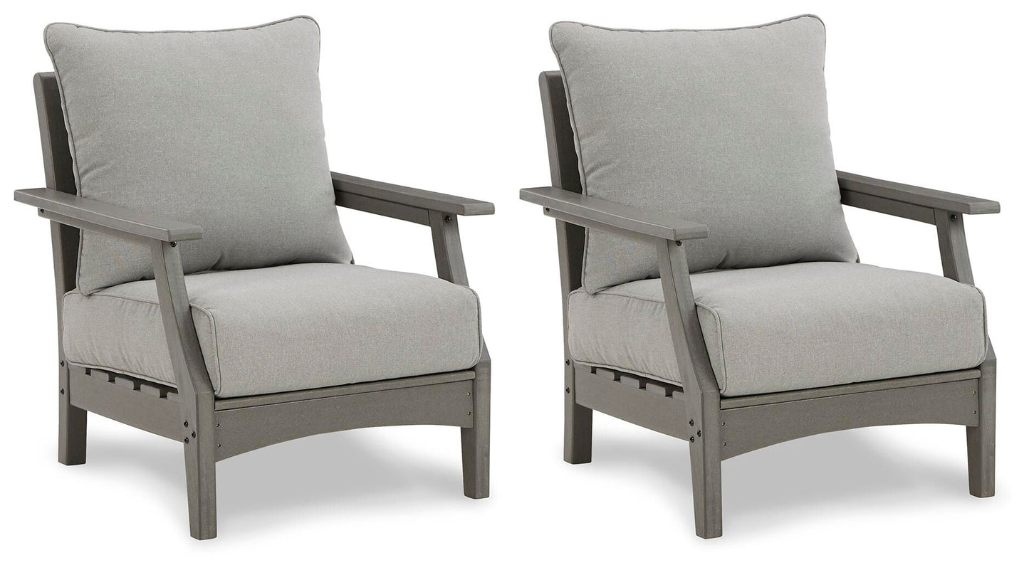 Visola - Gris - Sillón con cojín (juego de 2)