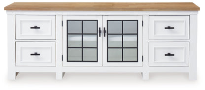 Ashbryn - Blanco / Natural - Mueble TV Extra Grande