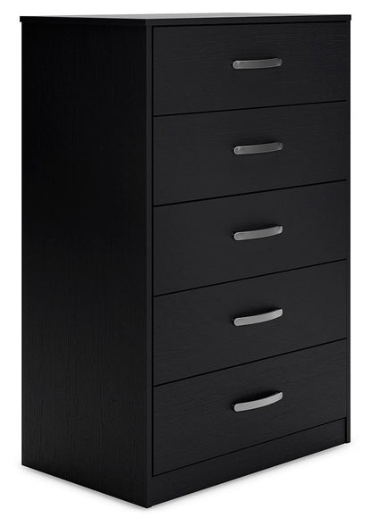 Finch - Negro - Cómoda de cinco cajones - 46" de altura