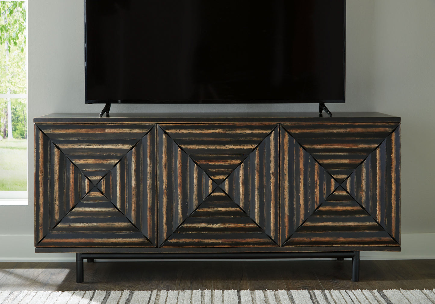 Fair Ridge - Accent Cabinet - Distressed Black