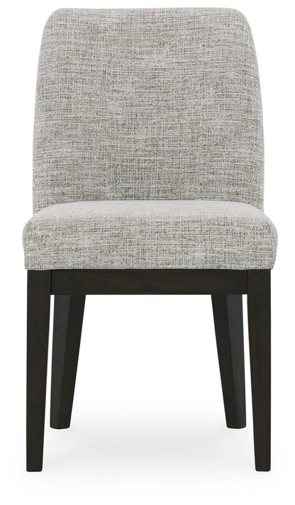 Burkhaus - Beige / Marrón oscuro - Silla auxiliar de comedor Uph (juego de 2)