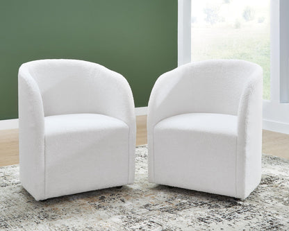 Rowanbeck - Marfil - Sillón de comedor tapizado (juego de 2)