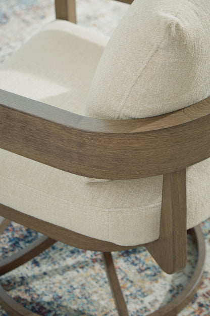 Serene Bay - Swivel Chair With Cushion (Set of 2) - Dark Brown / White