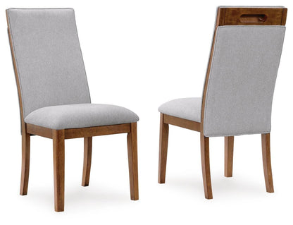 Lyncott - Beige / Marrón - Silla auxiliar tapizada de comedor (juego de 2)
