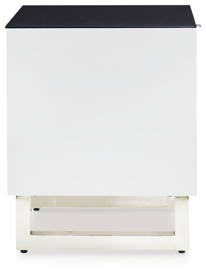Gardoni - Blanco / Negro - Mesa auxiliar rectangular