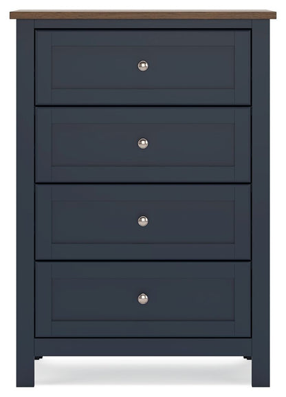 Landocken - Four Drawer Chest - Brown / Blue