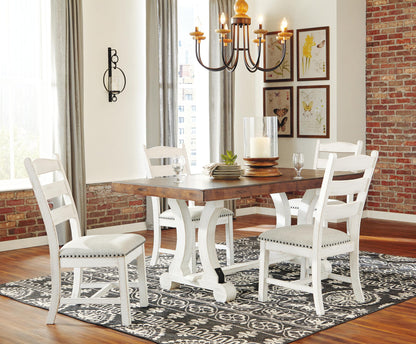 Valebeck - Blanco / Marrón - Mesa de comedor rectangular