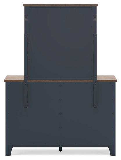 Landocken - Brown / Blue - Dresser and Mirror