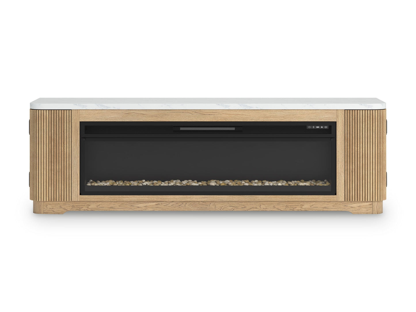 Camdill - Light Brown - 80" TV Stand With Electric Fireplace