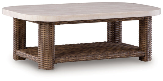 Dolan Creek - Rectangular Cocktail Table - Beige / Brown